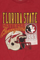 Vintage Red Florida State National Champions 1993 T-Shirt (1990s)