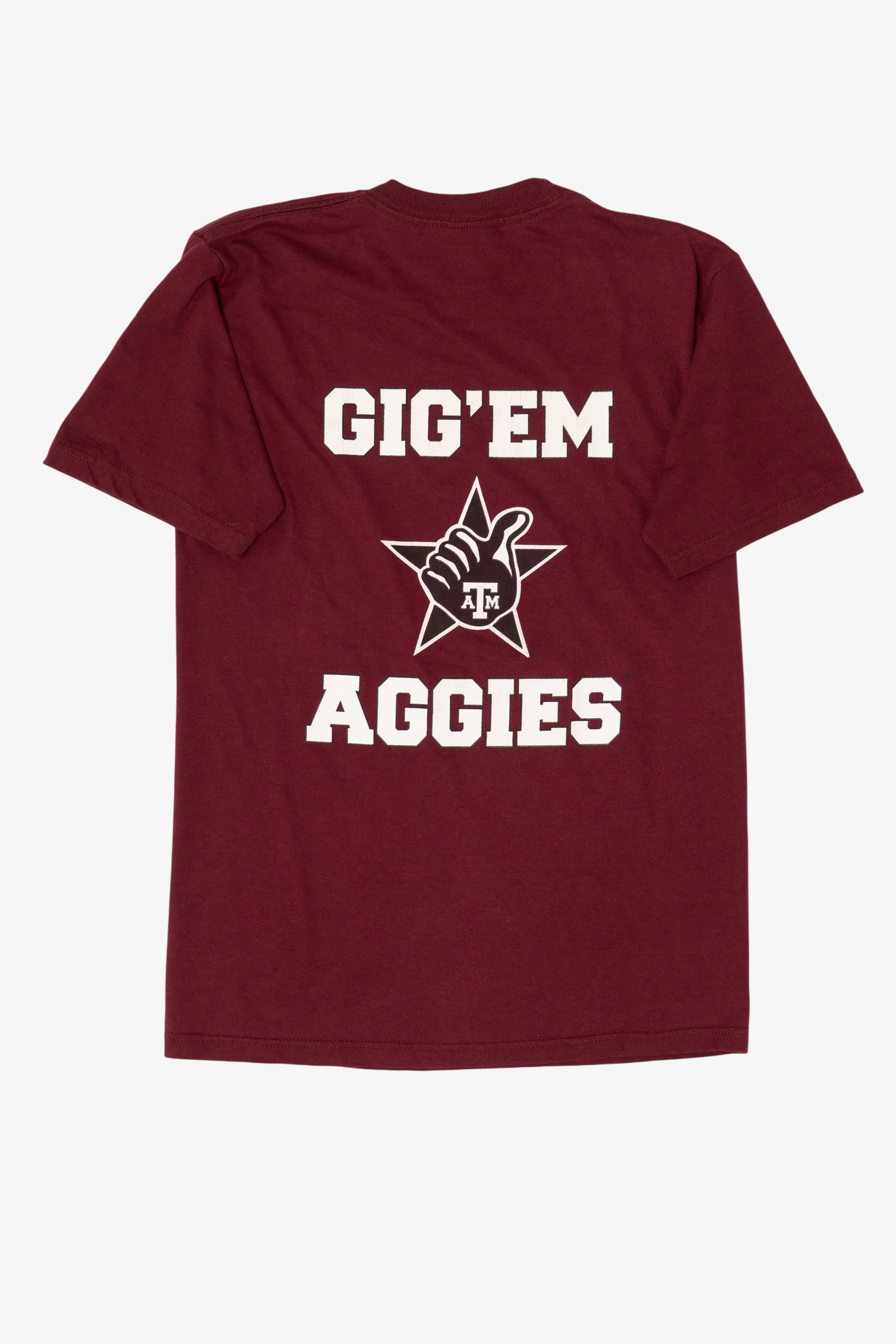 Vintage Burgundy Texas A&M "Gig'em Aggies" T-Shirt (2000s)