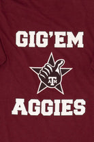Vintage Burgundy Texas A&M "Gig'em Aggies" T-Shirt (2000s)