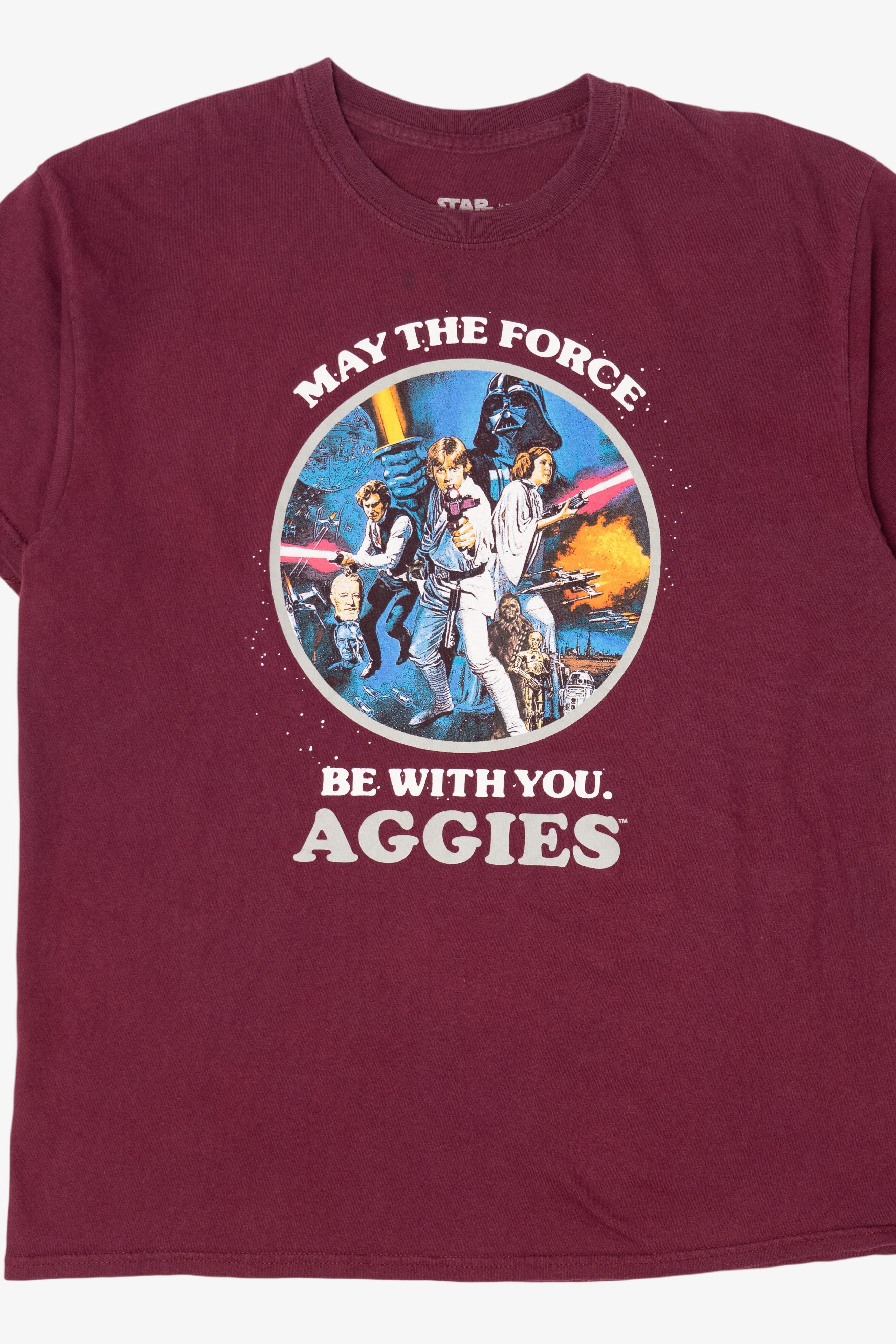 Burgundy Star Wars "May The Force Be With You Aggies" T-Shirt (2020s)