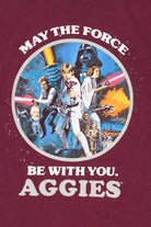 Burgundy Star Wars "May The Force Be With You Aggies" T-Shirt (2020s)