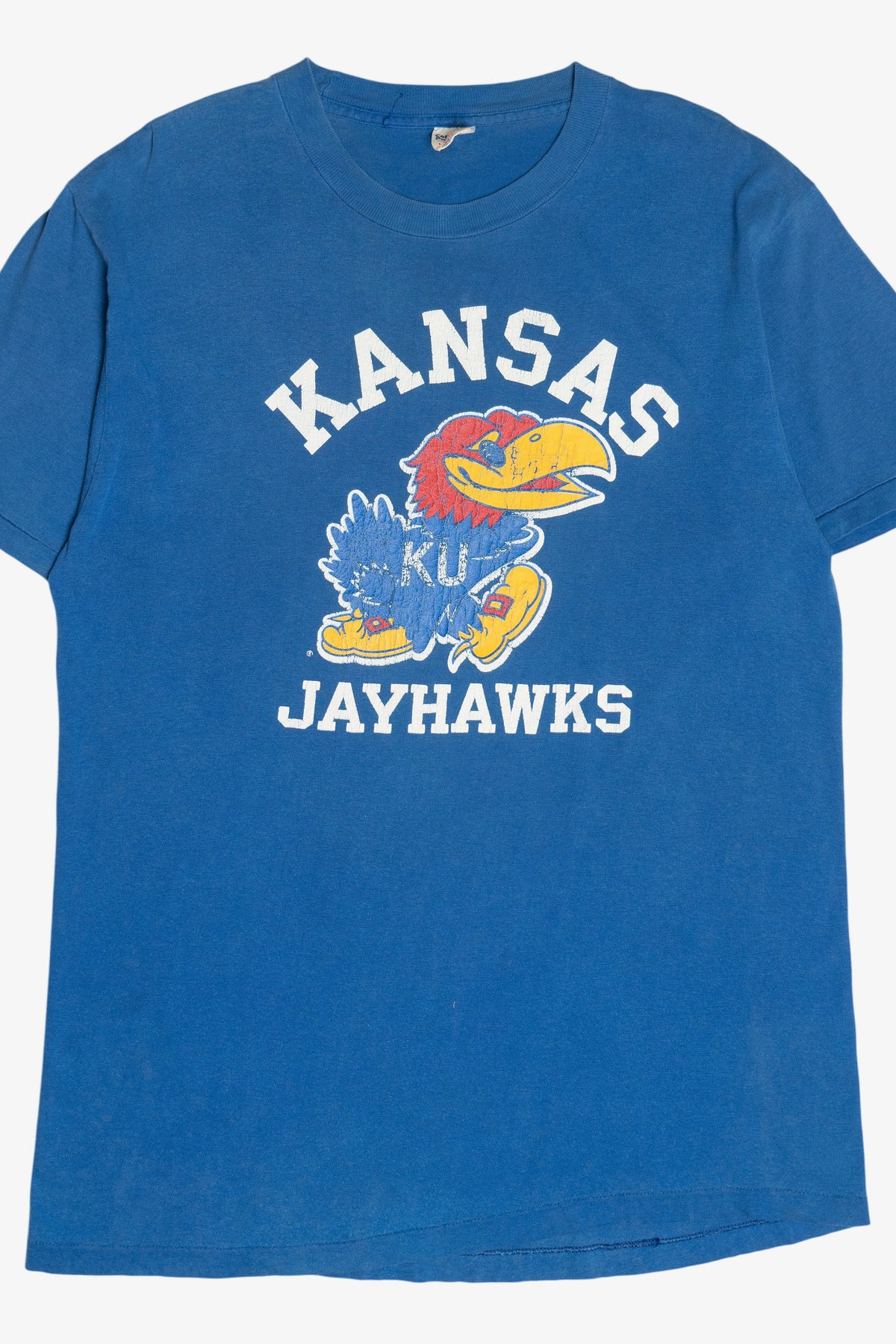 Vintage "Kansas Jayhawks" University of Kansas Mascot T-Shirt (1980s)