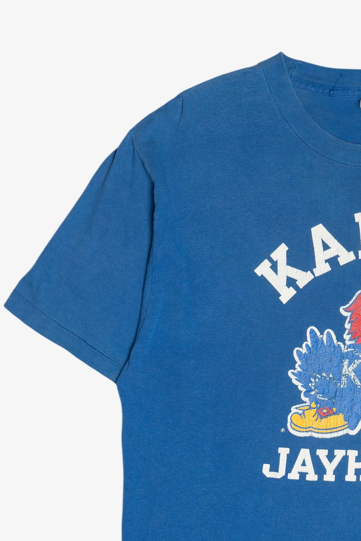 Vintage "Kansas Jayhawks" University of Kansas Mascot T-Shirt (1980s)