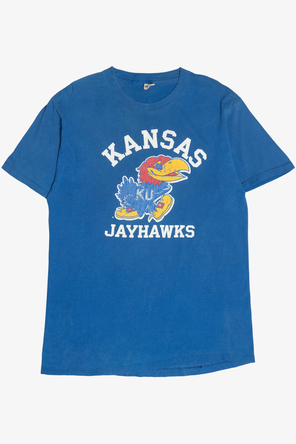 Vintage "Kansas Jayhawks" University of Kansas Mascot T-Shirt (1980s)