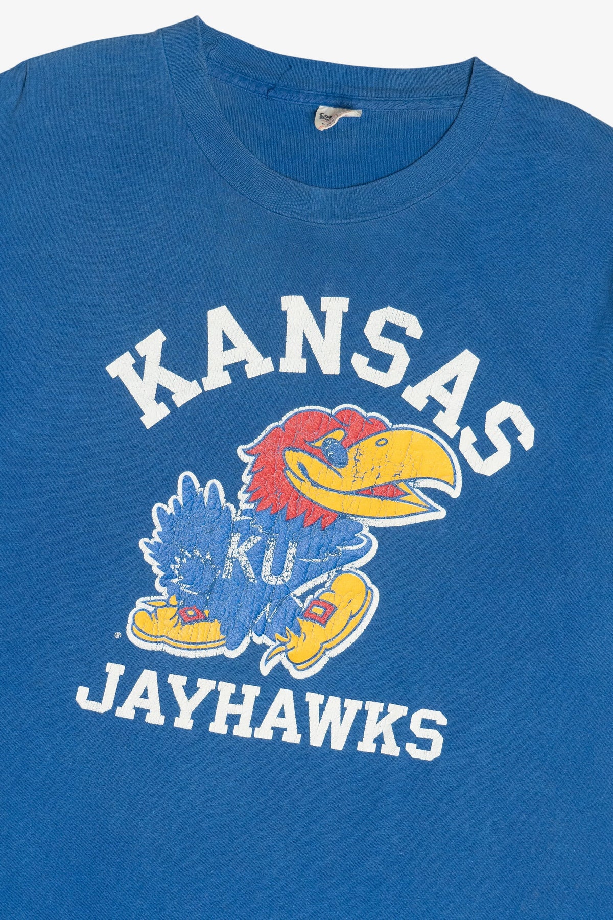 Vintage "Kansas Jayhawks" University of Kansas Mascot T-Shirt (1980s)