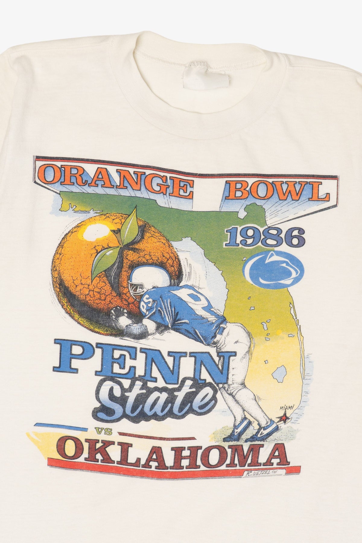 Vintage "Orange Bowl" Penn State Vs. Oklahoma Single Stitch T-Shirt (1980s)