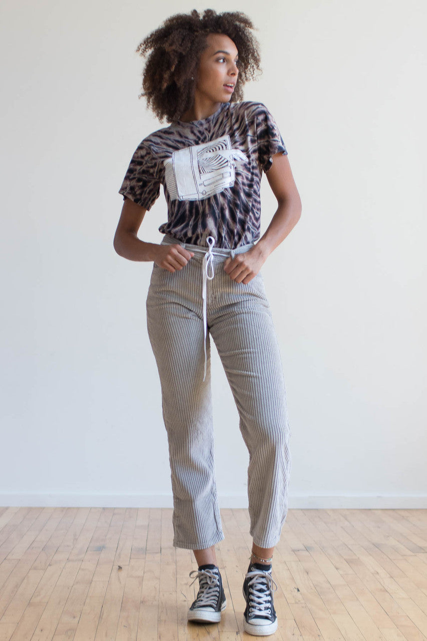Grey Wide Wale Corduroy Pants
