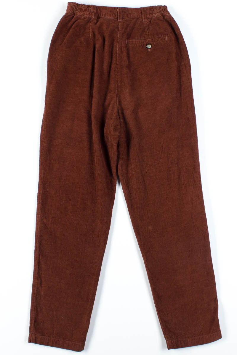 Rust Elastic Corduroy Pants