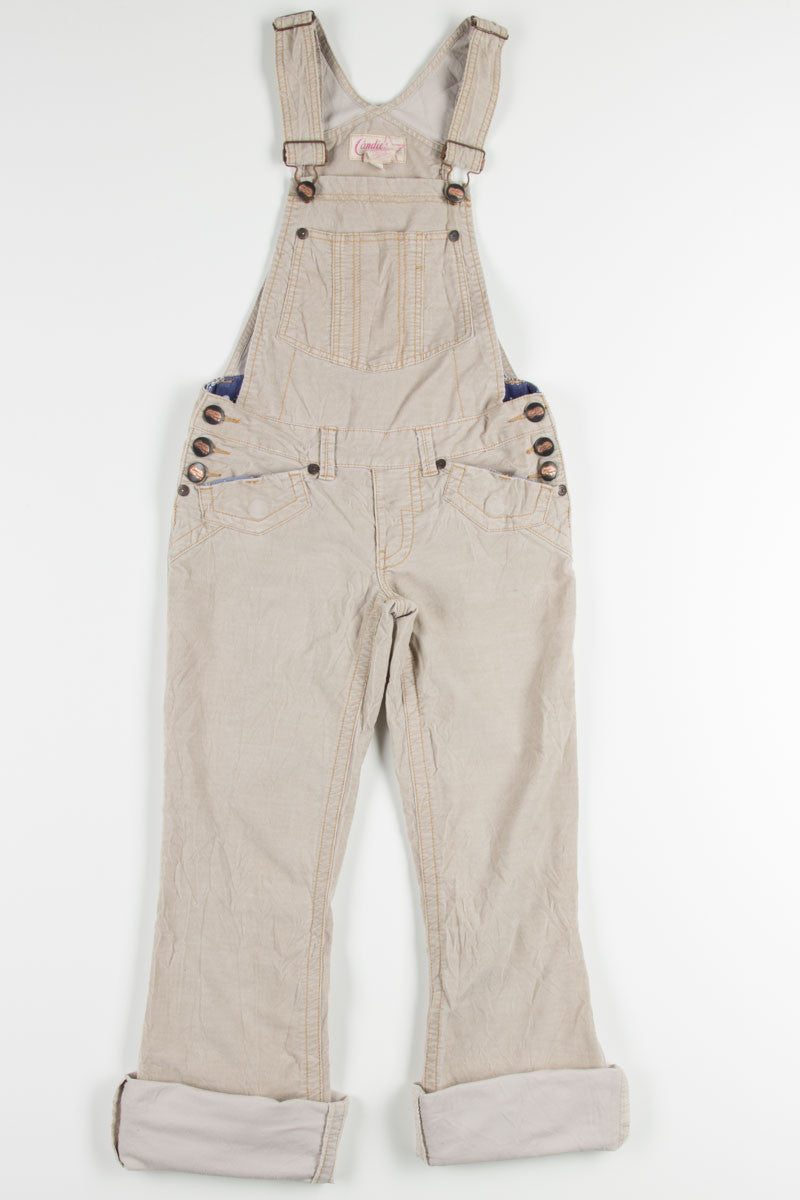 Tan Flare Corduroy Overalls