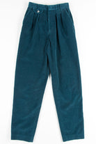 High Waisted Teal Corduroy Pants