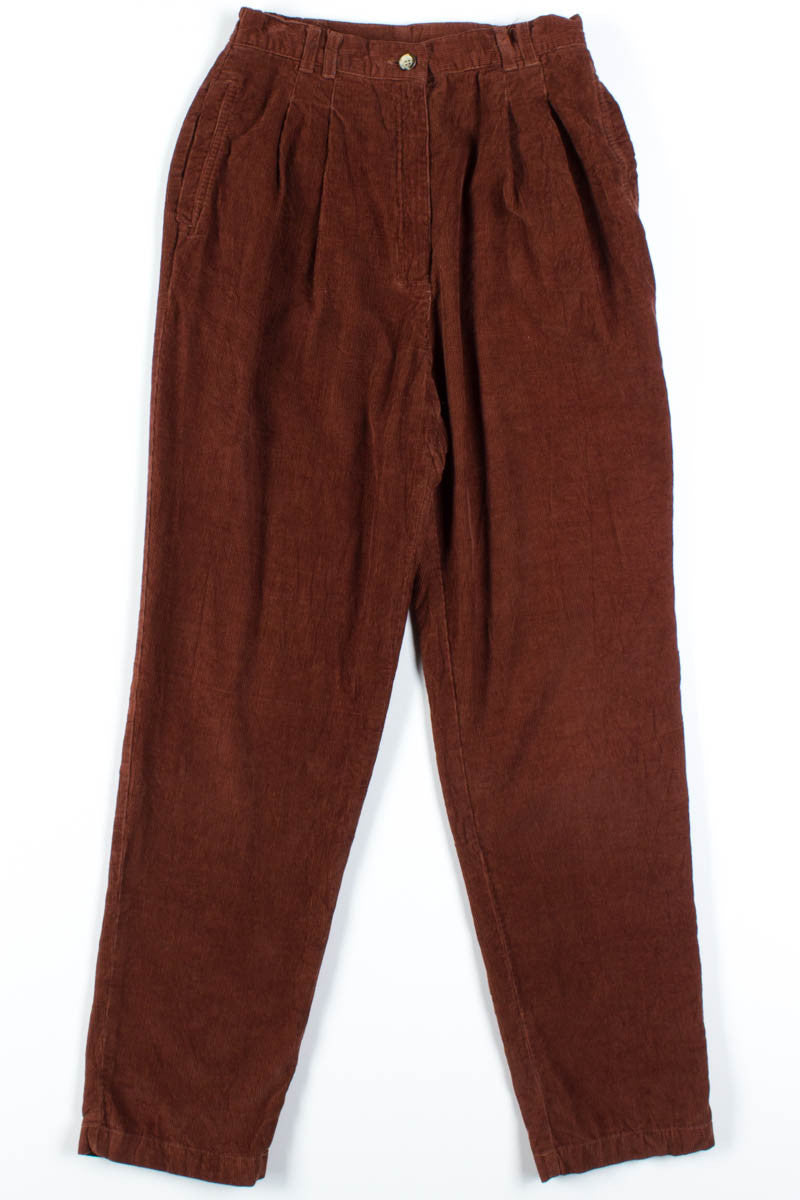 Rust Elastic Corduroy Pants