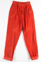 High Waisted Burnt Orange Corduroy Pants