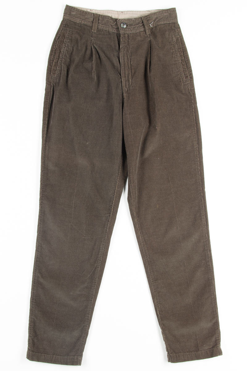 Olive High Waisted Corduroy Pants