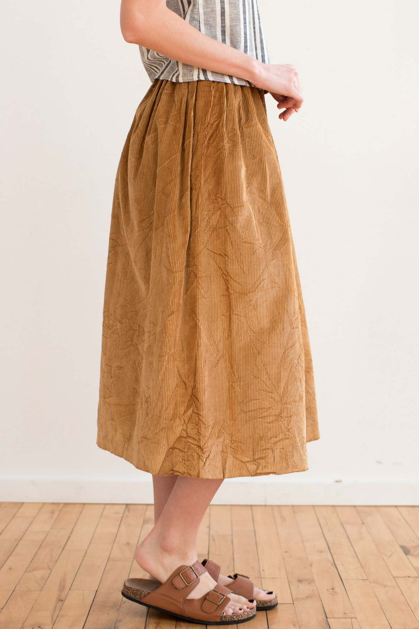 Ralph Lauren Button Front Corduroy Skirt