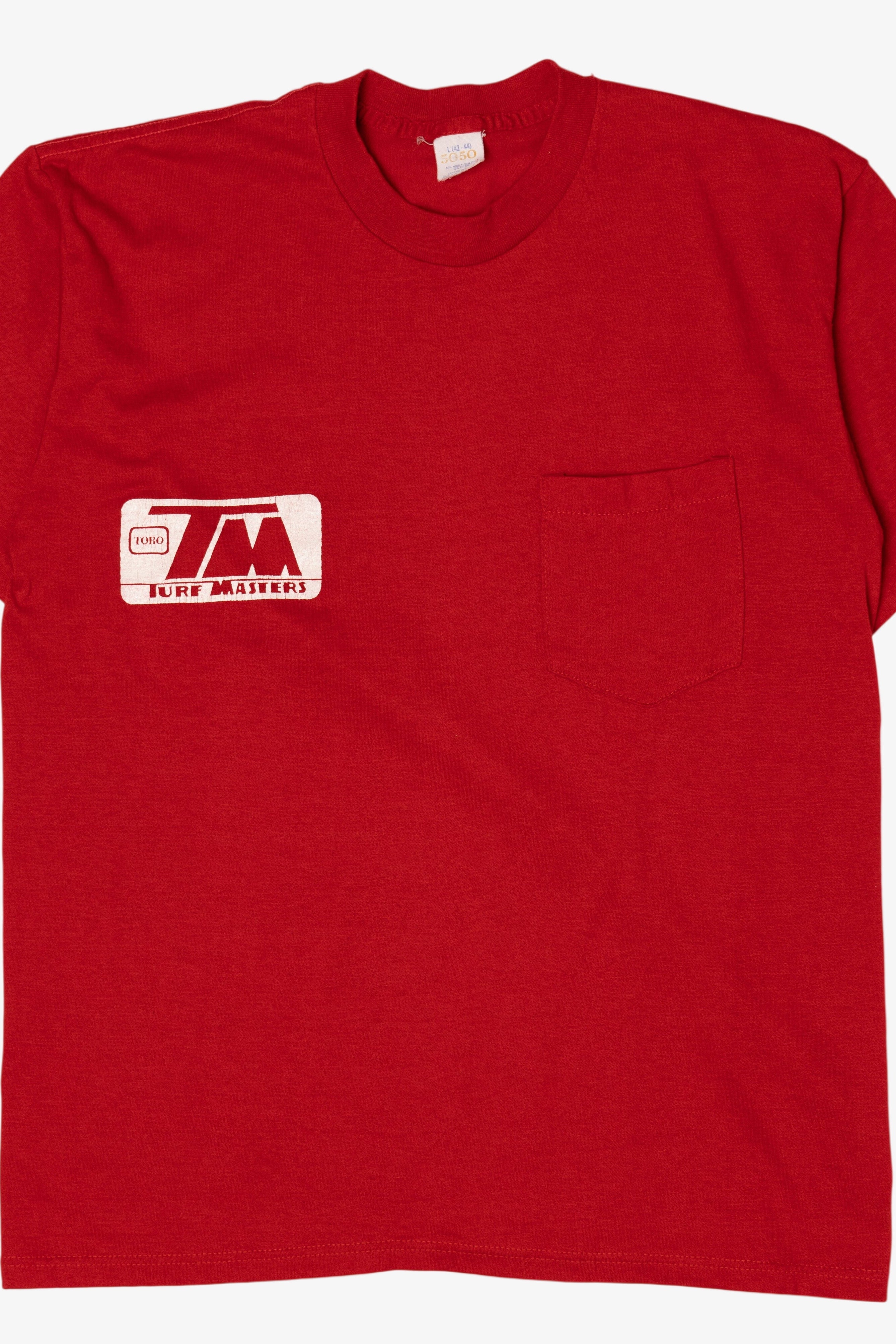 Vintage Red Turf Masters Pocket Single Stitch T-Shirt (1990s)