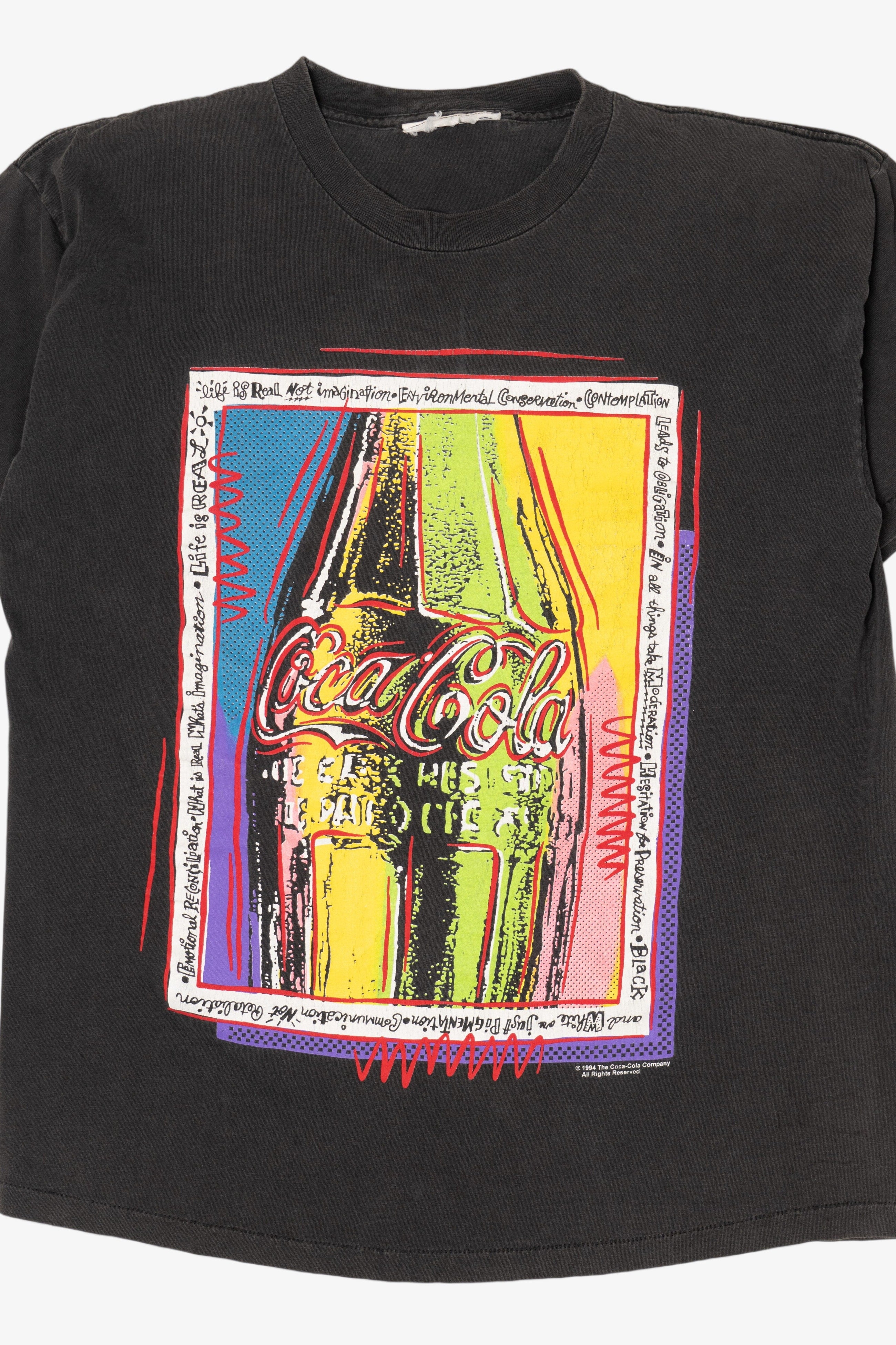 Vintage Coca-Cola Black Single Stitch T-Shirt (1990s)