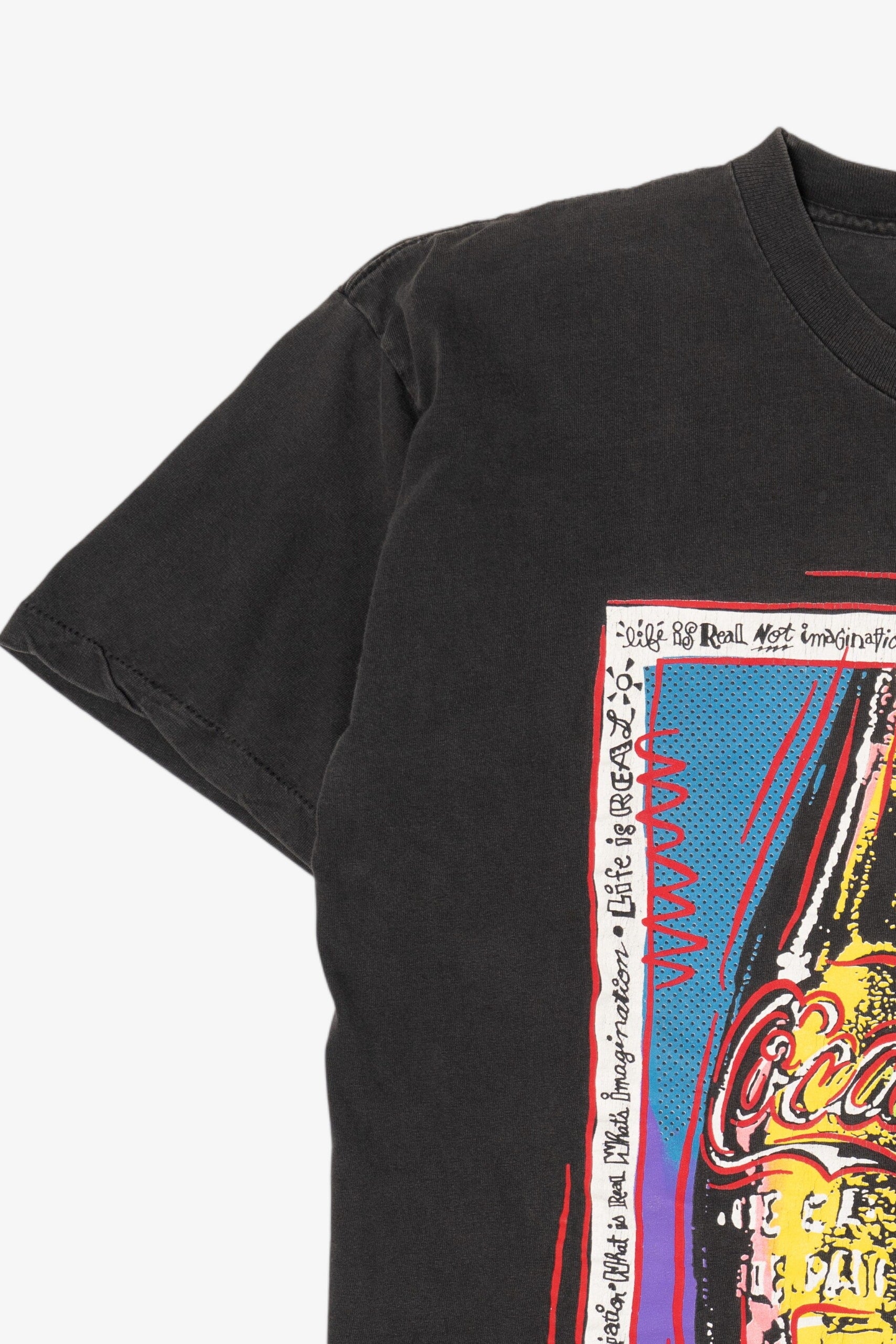 Vintage Coca-Cola Black Single Stitch T-Shirt (1990s)