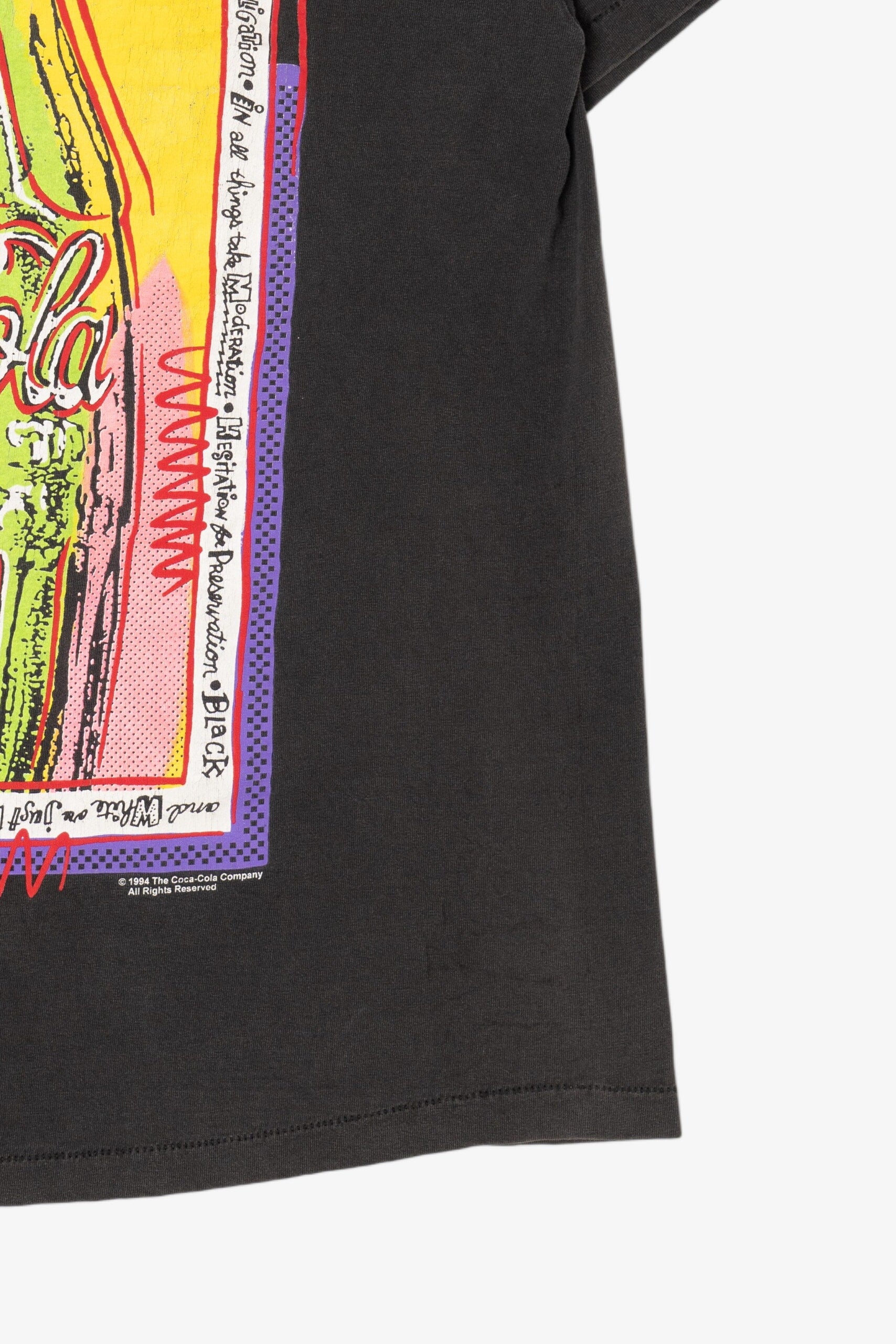 Vintage Coca-Cola Black Single Stitch T-Shirt (1990s)