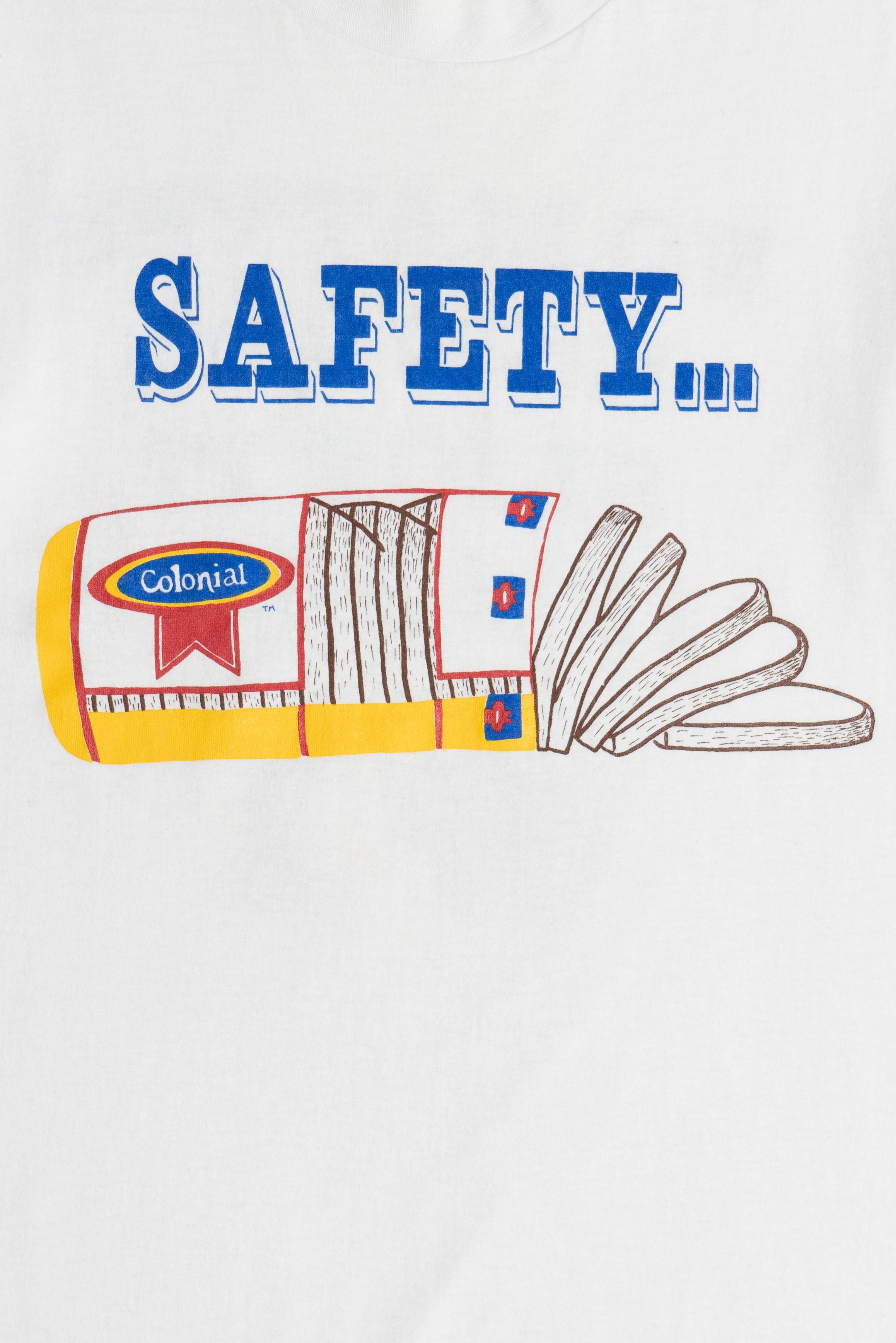Vintage "Safety... No Matter How You Slice It, It's Still #1" Colonial Bread T-Shirt (1990s)