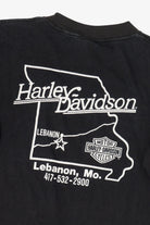 Vintage Black Harley Davidson Lebanon Missouri T-Shirt (1990s)