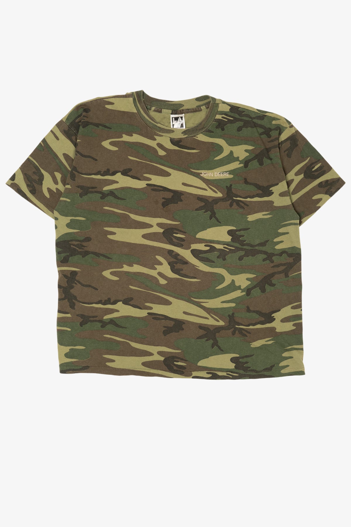 Vintage Green Camouflage John Deer Single Stitch T-Shirt (1990s)