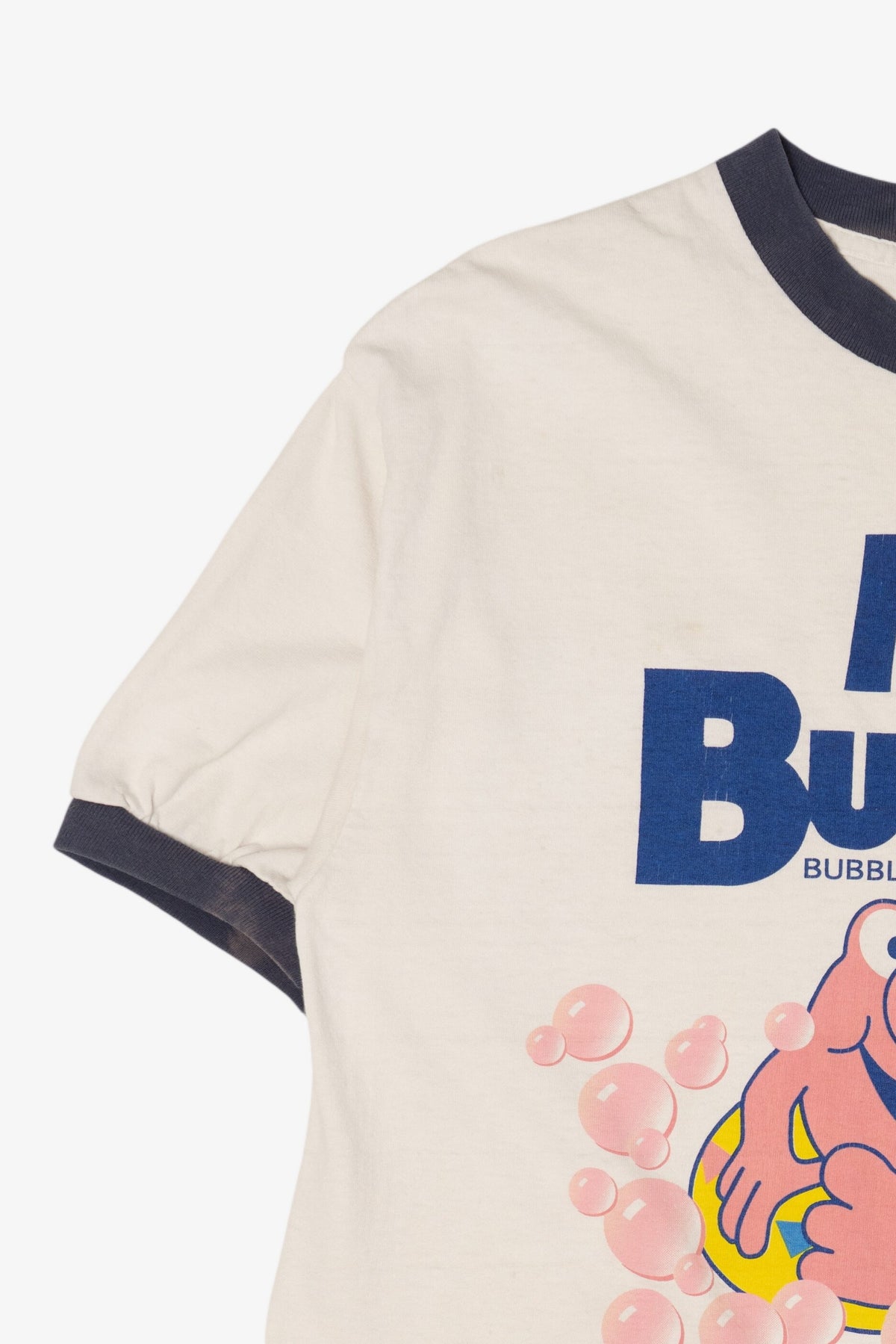 Vintage Distressed Mr. Bubble Bubble Bath Ringer T-Shirt (1990s)