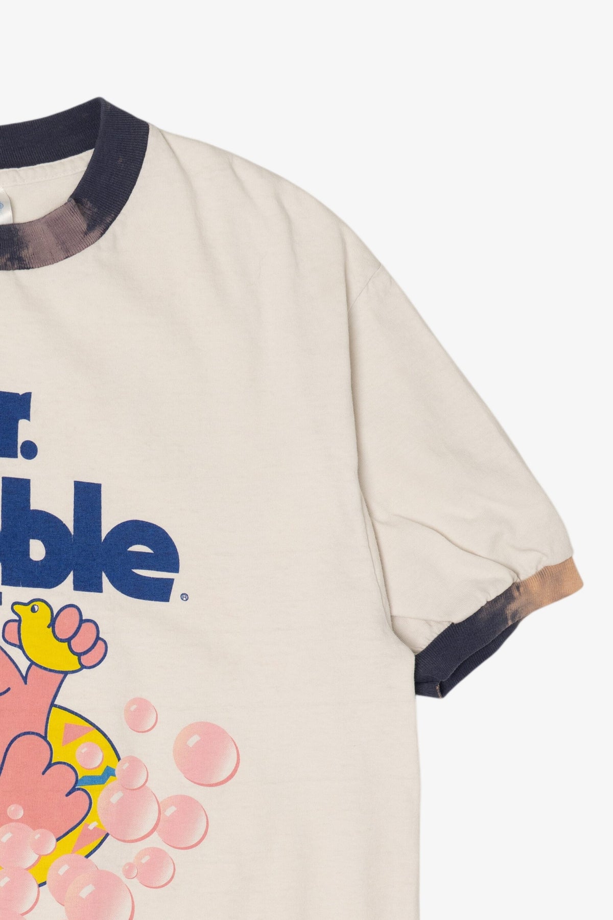 Vintage Distressed Mr. Bubble Bubble Bath Ringer T-Shirt (1990s)