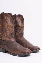 Brown Leather Stitched Justin Boots (10 D)