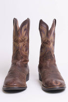 Brown Leather Stitched Justin Boots (10 D)