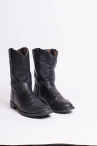 Black Leather Justin Boots (6 B)