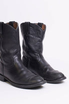 Black Leather Justin Boots (6 B)