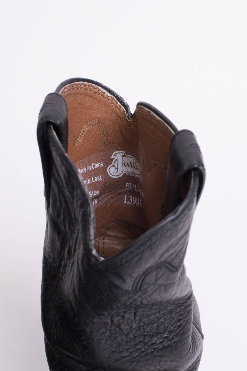 Black Leather Justin Boots (6 B)