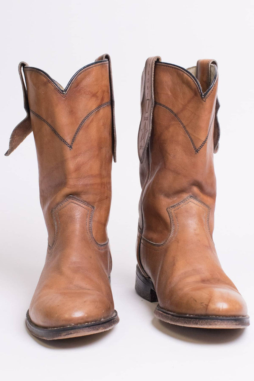 Vintage Dingo Texas Stamped Leather Cowboy Boots (8.5 D)