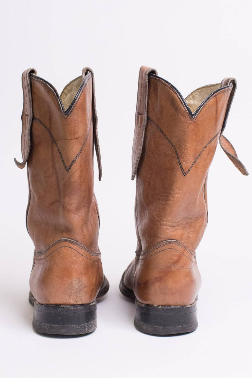 Vintage Dingo Texas Stamped Leather Cowboy Boots (8.5 D)