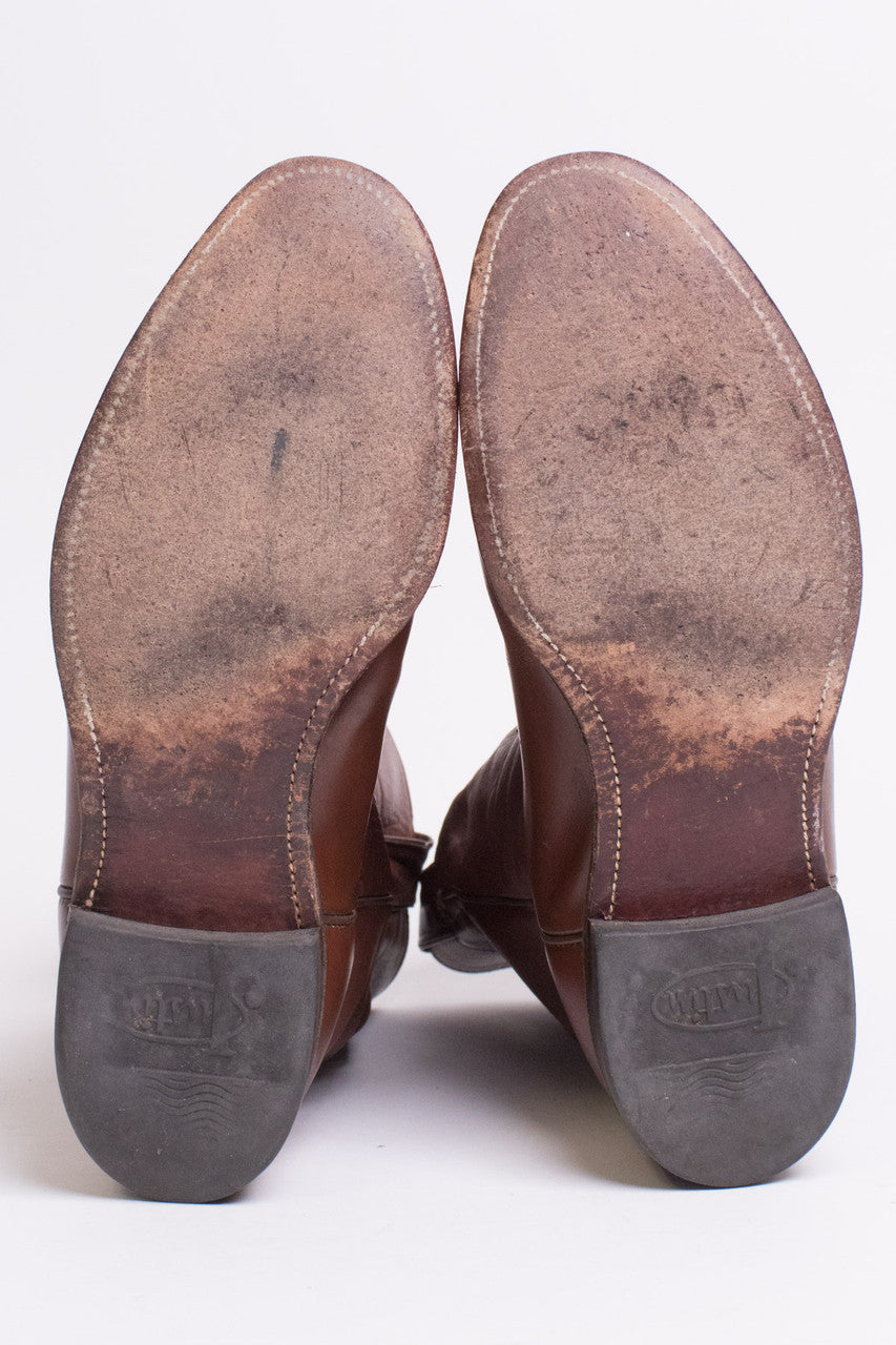 Burgundy Leather Justin Boots (9.5 EE)
