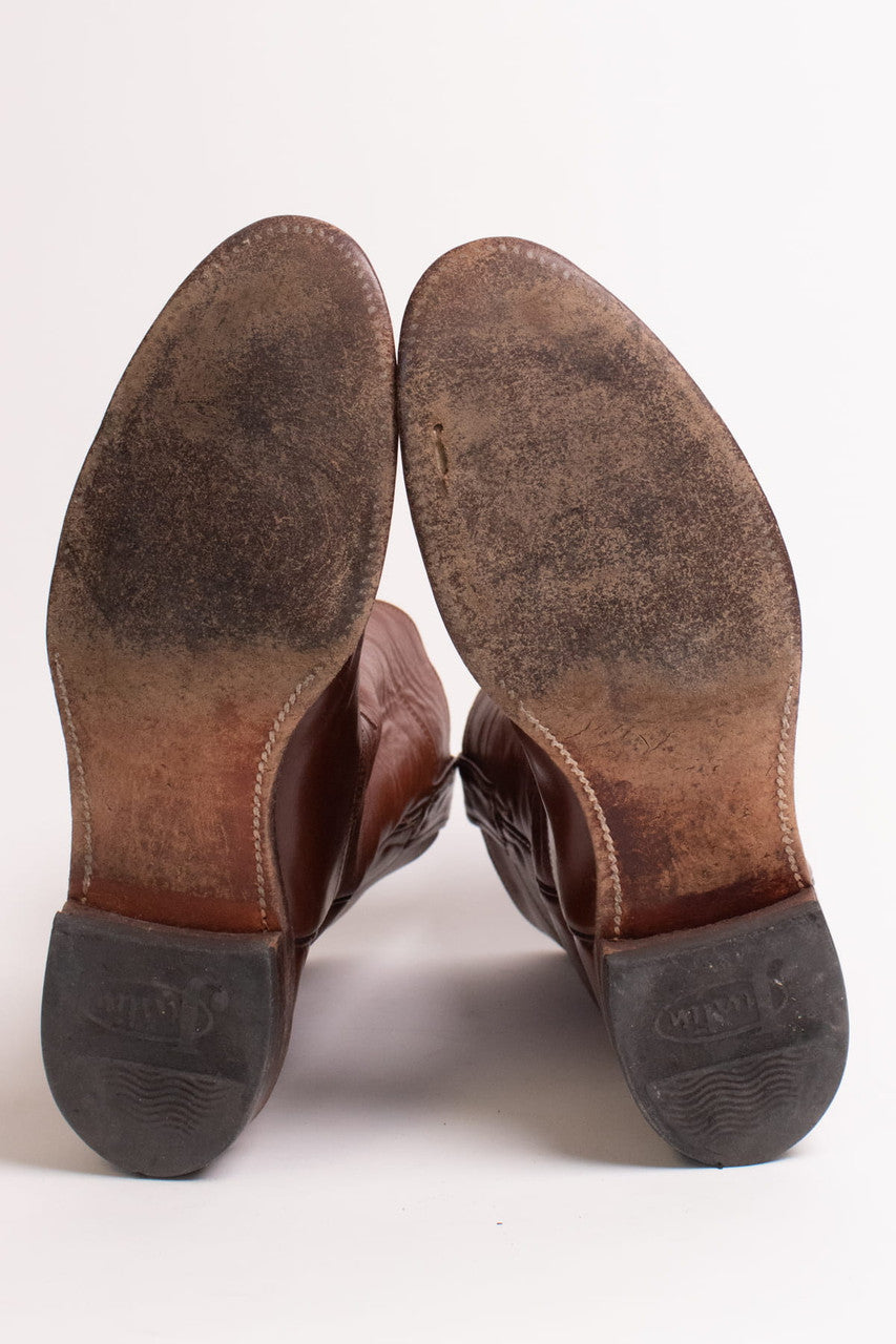 Brown Leather Vintage Justin Boots