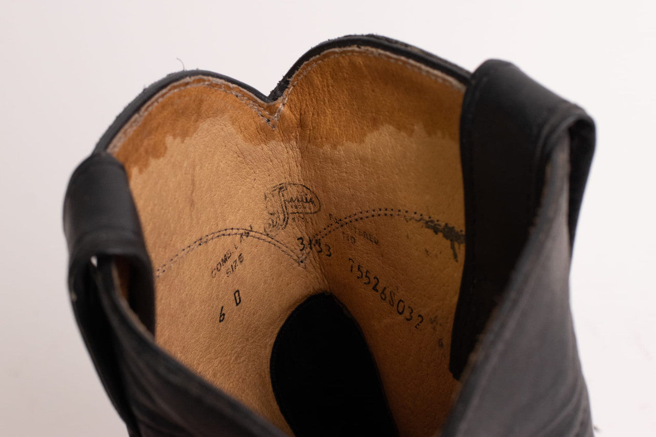 Black Leather Justin Boots (6 D)