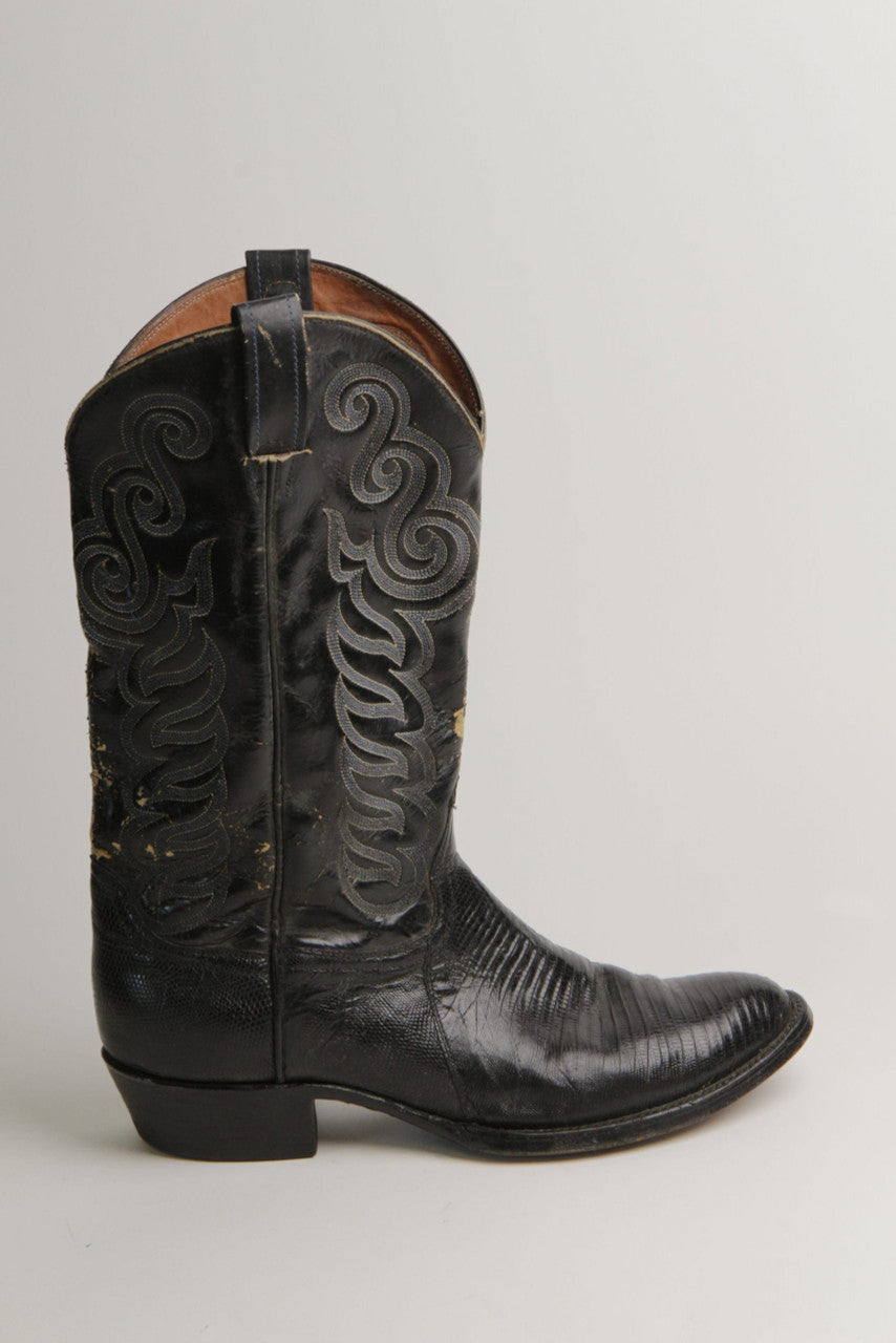 Black 11 D Cowboy Boots