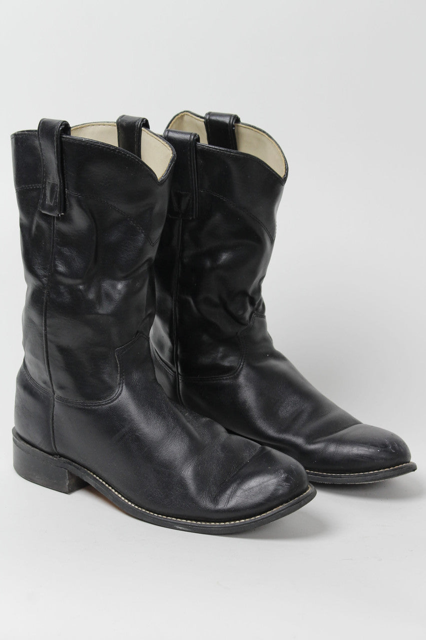 Black Cowboy Boots 6.5 M