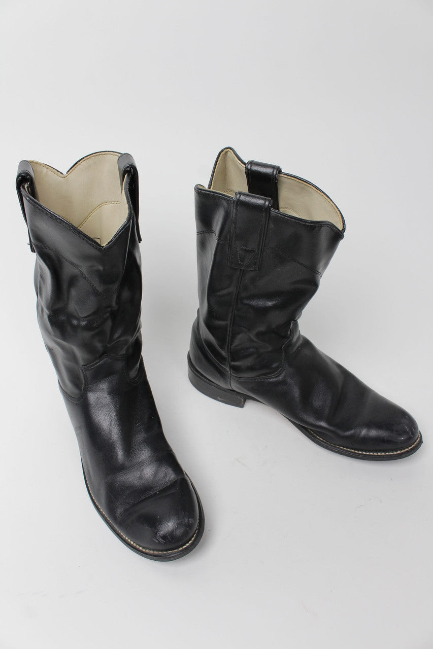 Black Cowboy Boots 6.5 M