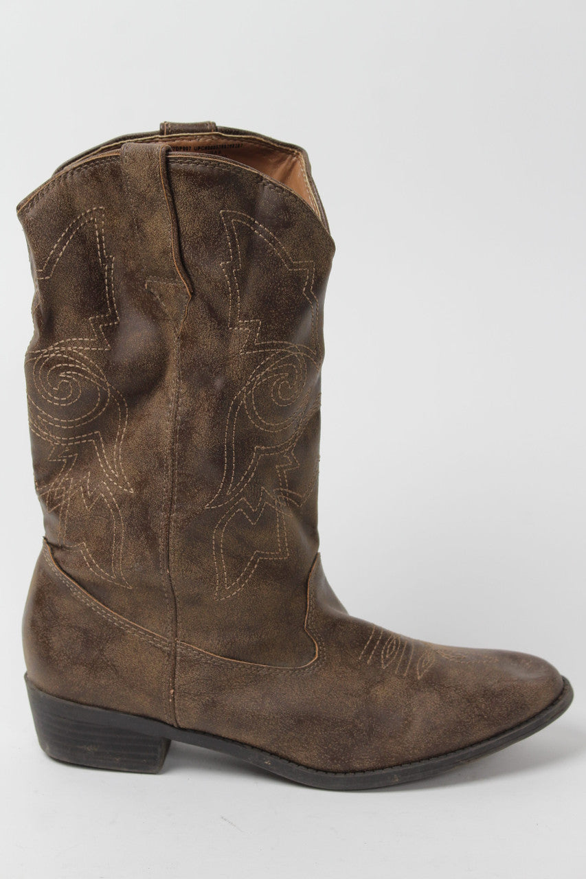 Brown Cowboy Boots Size 6