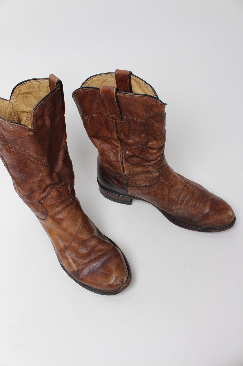 Brown Justin Cowboy Boots (Sz. 8 D) 1269