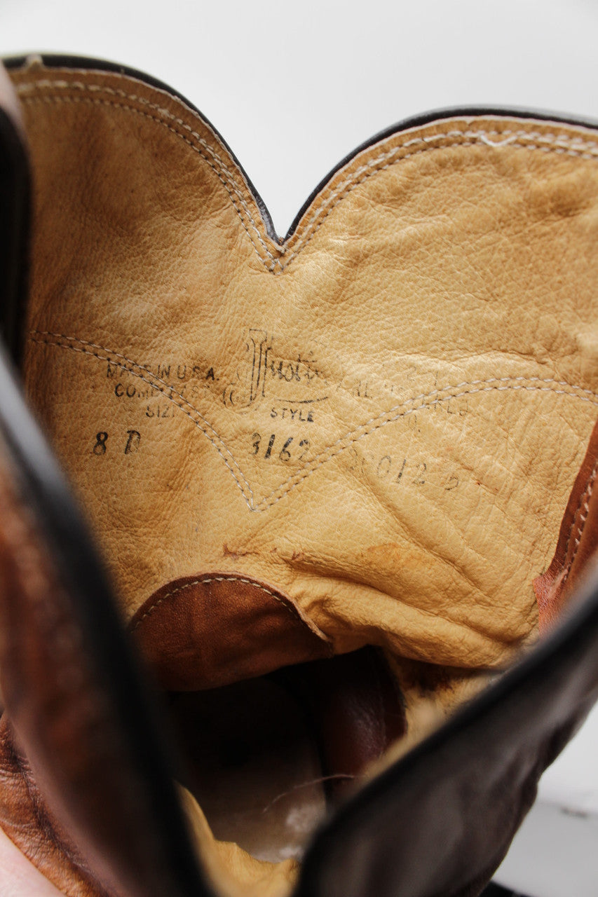 Brown Justin Cowboy Boots (Sz. 8 D) 1269