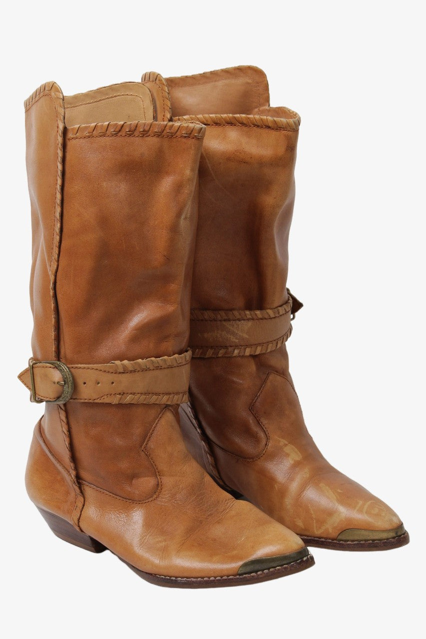 Leather Cowboy Boots (Sz. 7 M) 1272
