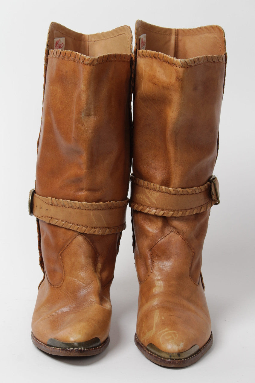Leather Cowboy Boots (Sz. 7 M) 1272