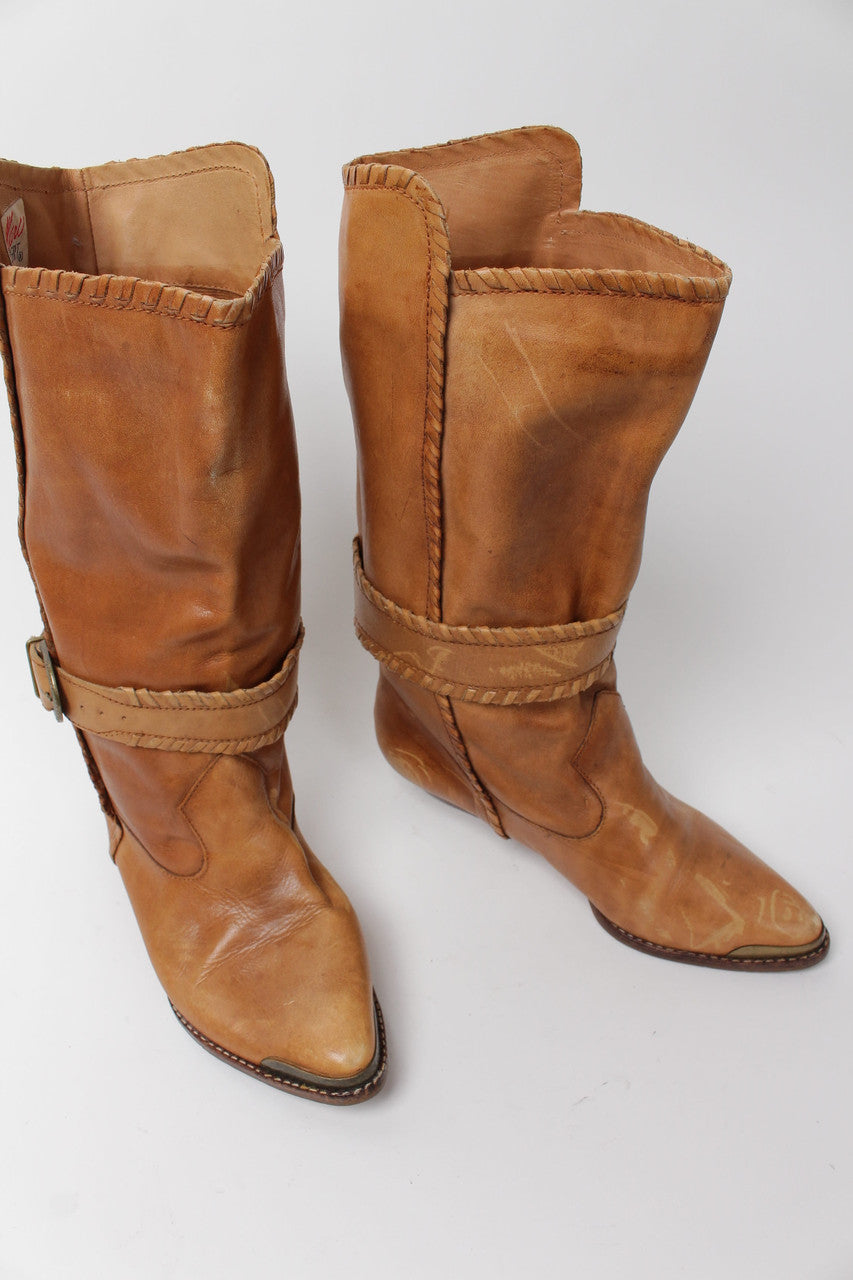 Leather Cowboy Boots (Sz. 7 M) 1272