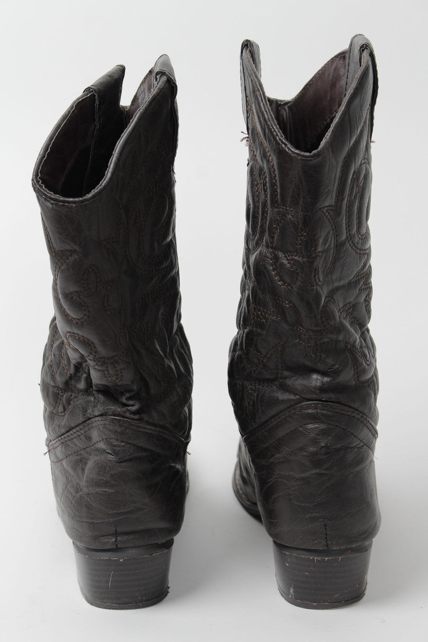 Dark Brown Cowboy Boots (Sz. 8.5) 1275