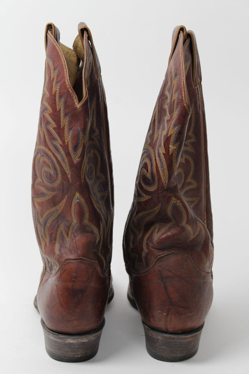 Brown Justin Cowboy Boots (Sz. 9 D) 1282