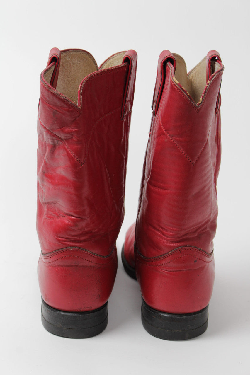 Justin Cowboy Red Boots (Sz. 8 B) 1283