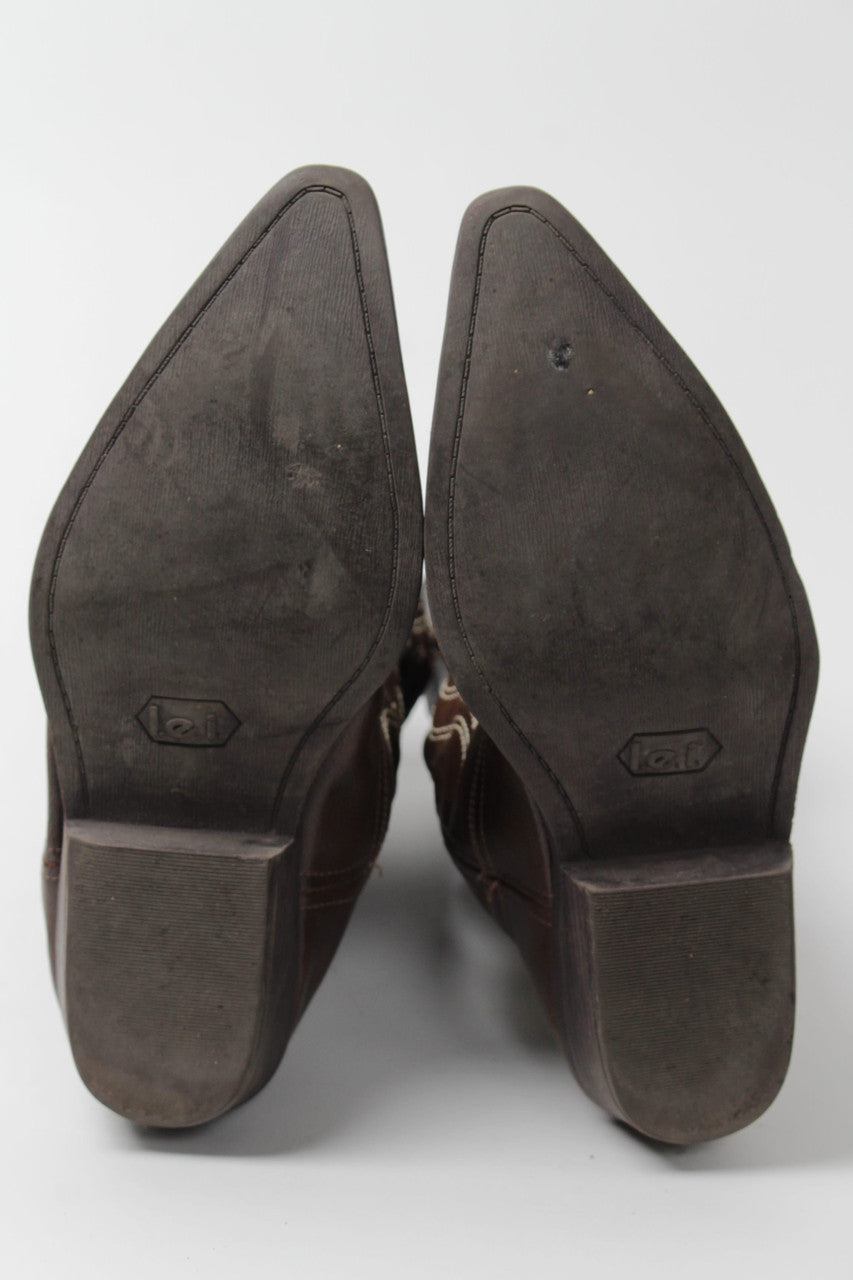 L.e.i. Dark Brown Cowboy Boots (Sz. 7.5 M) 1285